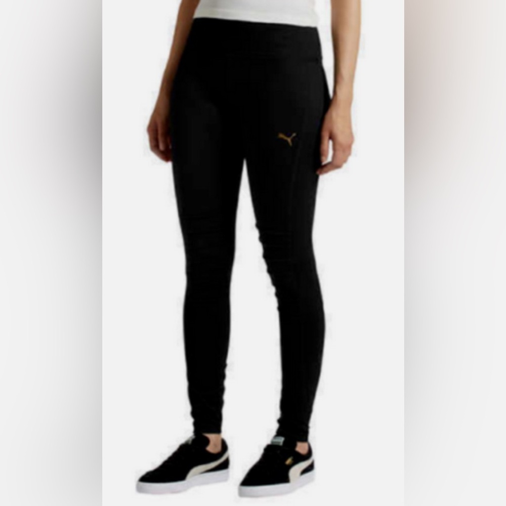 Puma black modern moto tight black leggings, size m, NWT